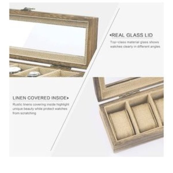 NEW 6 Slot Wood Box Watch Organizer​ - Picture 2 of 6